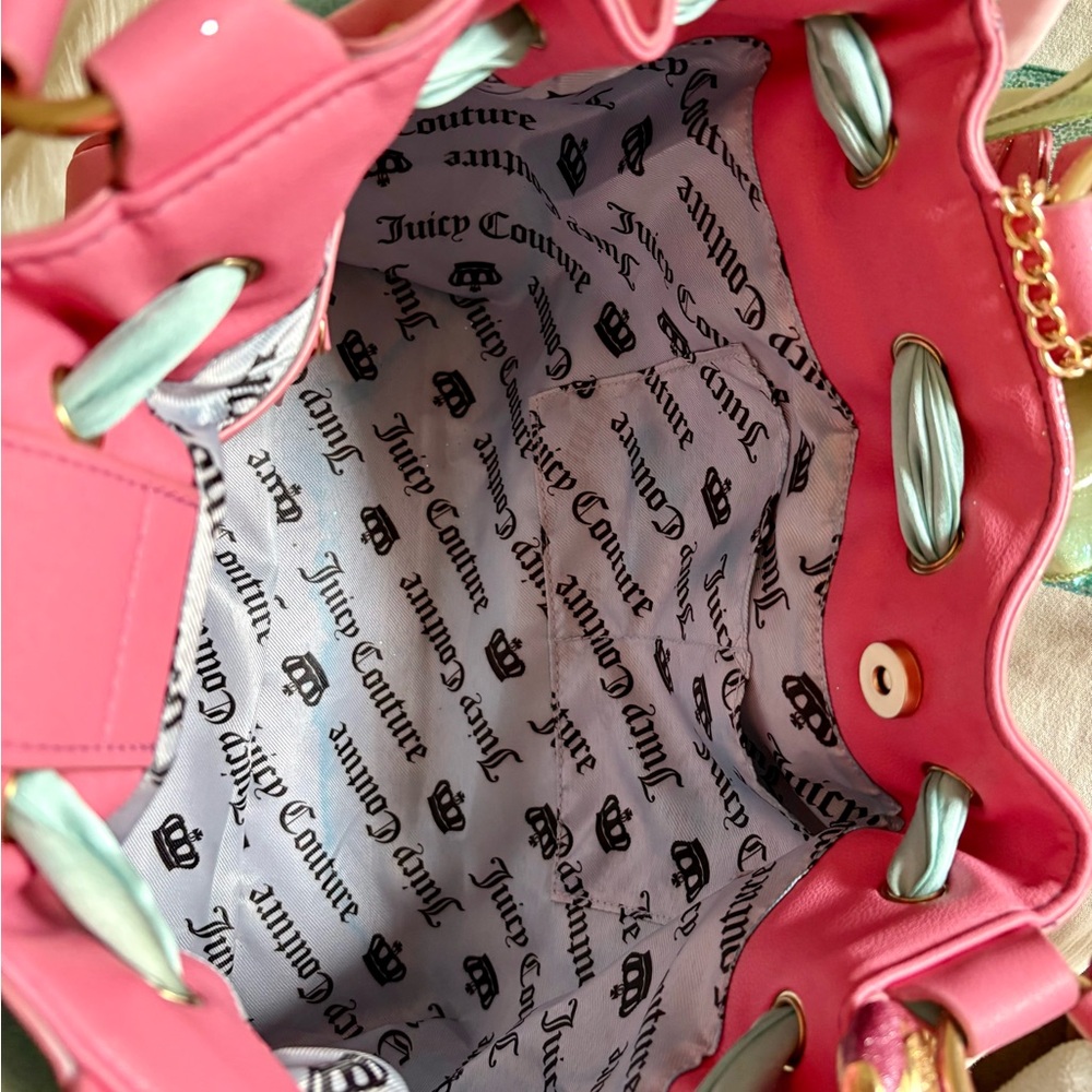 Juicy Couture Pink and Teal Shoulder Bag - Picture 8 of 9